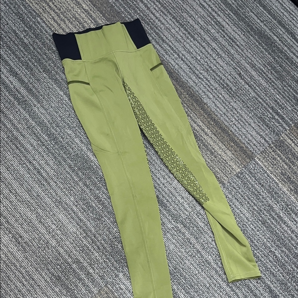 Olive Green Women's equestrian Leggings w/ rubber inner size 26